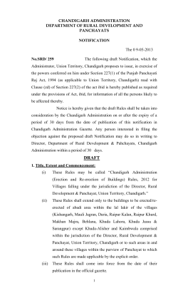Rural Panchayats - Chandigarh Administration