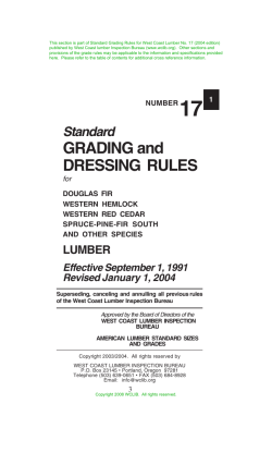 GRADING and DRESSING RULES - West Coast Lumber Inspection