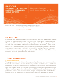Asian Indians - University of Maryland School of Public Health