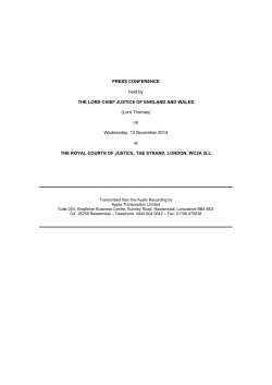 Transcript of the Lord Chief Justice`s Annual Press Conference 2014