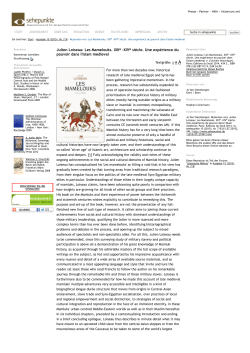 SEHEPUNKTE - Rezension von: Les Mamelouks. XIIIe