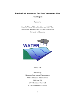 Characteristics of Erosion Control Measures and Their Impact on