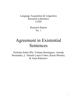 Agreement in Existential Sentences
