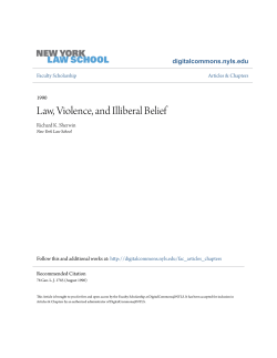 Law, Violence, and Illiberal Belief - DigitalCommons@NYLS