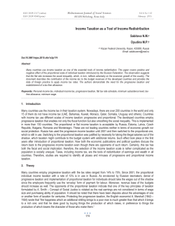 Income Taxation as a Tool of Income Redistribution