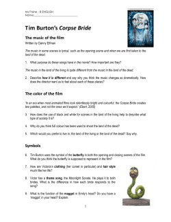 The Corpse Bride - Ms Paine`s Classroom