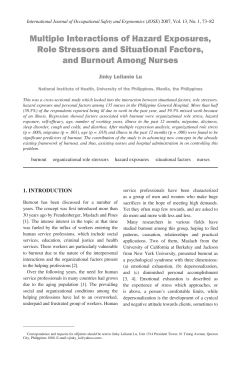 Multiple Interactions of Hazard Exposures, Role Stressors and
