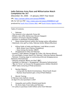 India Pakistan Arms Race and Militarisation Watch Compilation No