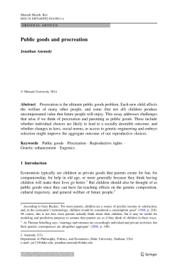 Public goods and procreation