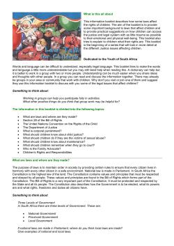 Law talk for children - Department of Justice