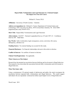 Repeat Bully Victimizations and Legal Outcomes in a National Sample