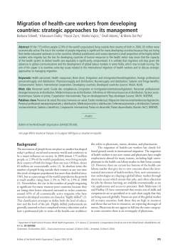 Migration of health-care workers from developing countries: strategic