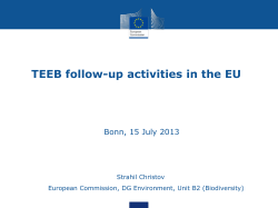 TEEB follow-up activities in the European Union