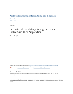 International Franchising Arrangements and Problems in Their