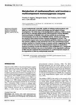Metabolism of methanesulfonic acid involves a