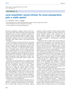Local anaesthetic wound infusion for acute postoperative pain: a