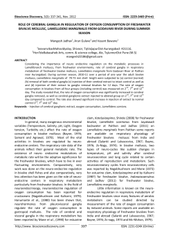 role of cerebral ganglia in regulation of oxygen consumption of