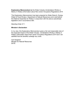 (Undertakers Wholly or Mainly in Wales) (Information about Non