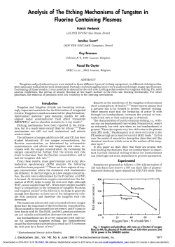 Analysis of The Etching Mechanisms of Tungsten in Fluorine