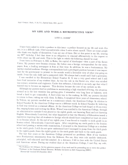 My life and work - a retrospective