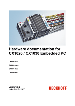 Hardware documentation for CX1020 / CX1030
