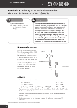 Practical 5.8: Stabilising an unusual oxidation number