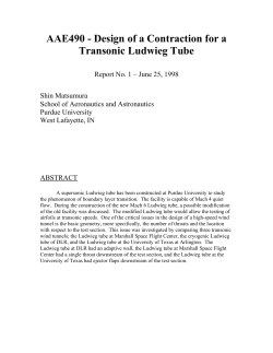 AAE &ndash; 490 Design of a Nozzle For a Transonic Ludwieg Tube