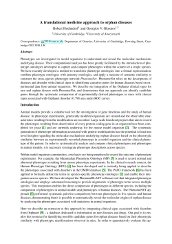 A translational medicine approach to orphan