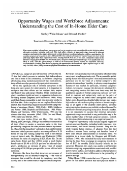 Opportunity Wages and Workforce Adjustments Understanding the