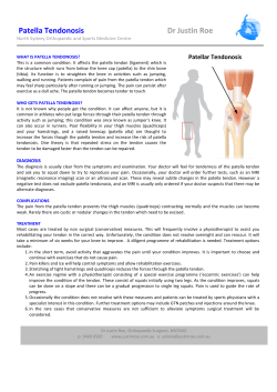 Patellar Tendonosis