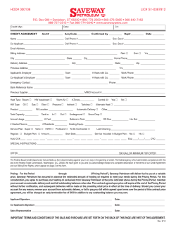 Credit Application - Saveway Petroleum Inc