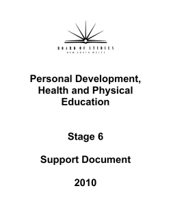 Personal Development, Health and Physical Education Stage 6