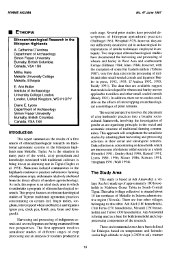 Ethnoarchaeological research in the Ethiopian highlands