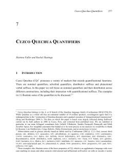 CUZCO QUECHUA QUANTIFIERS
