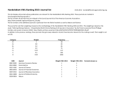 Handelsblatt-VWL-Ranking 2013: Journal list