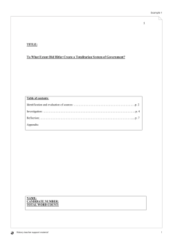 TITLE: To What Extent Did Hitler Create a Totalitarian System of