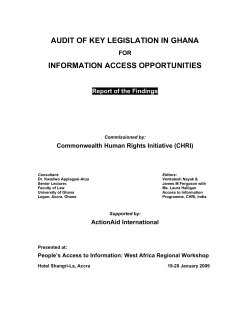 audit of key legislation in ghana information access opportunities