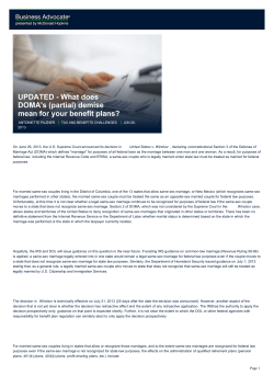 UPDATED - What does DOMA`s (partial) demise mean for your