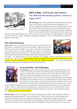 The shetland Partnership Summit summary report