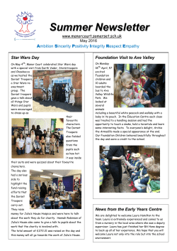 May newsletter - Manor Court Primary School