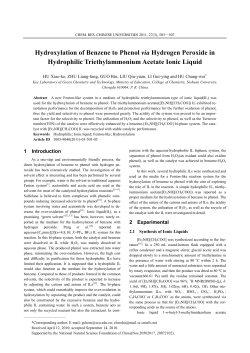 Hydroxylation of Benzene to Phenol via Hydrogen Peroxide in