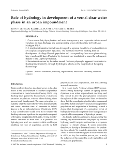 Role of hydrology in development of a vernal clear water phase in