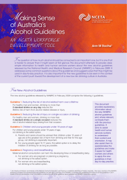 Making Sense of Australia`s Alcohol Guidelines - NCETA