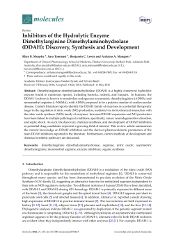 Inhibitors of the Hydrolytic Enzyme Dimethylarginine