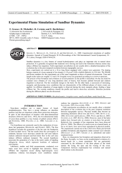 Experimental Flume Simulation of Sandbar Dynamics - e-Geo