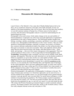 Discussion #4: Historical Demography