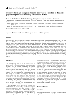 Diversity of nitrogen-fixing cyanobacteria under various ecosystems