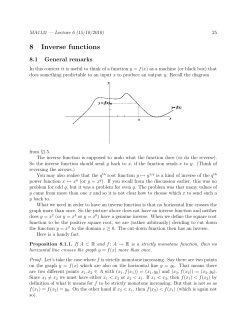 8 Inverse functions
