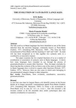 the evolution of na in bantu languages