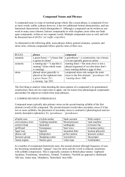 Compound Nouns and Phrases
